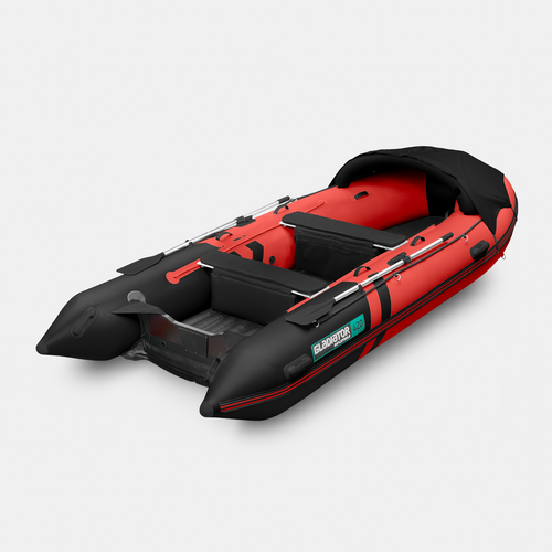 Надувная лодка GLADIATOR E420PRO красно-черный