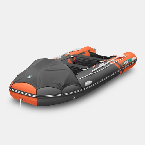 Надувная лодка GLADIATOR E450PRO оранжево-темносерый